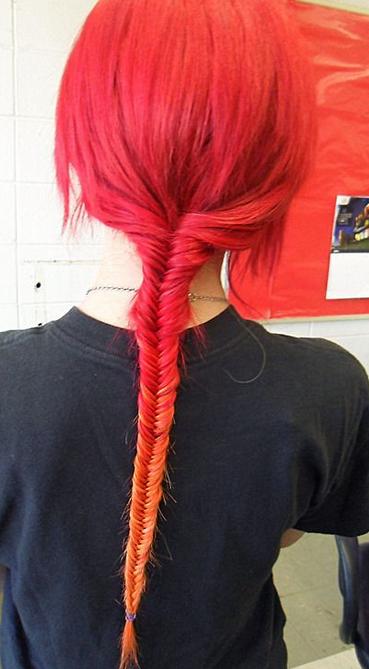 fiery fishtail braid