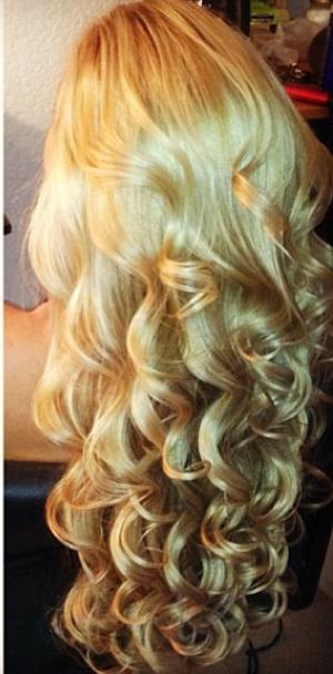 golden blonde curls