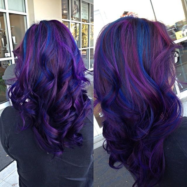 purple blue hair colors