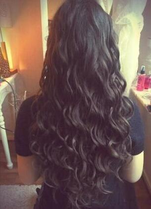 long black wavy curls