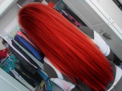 long light red hair