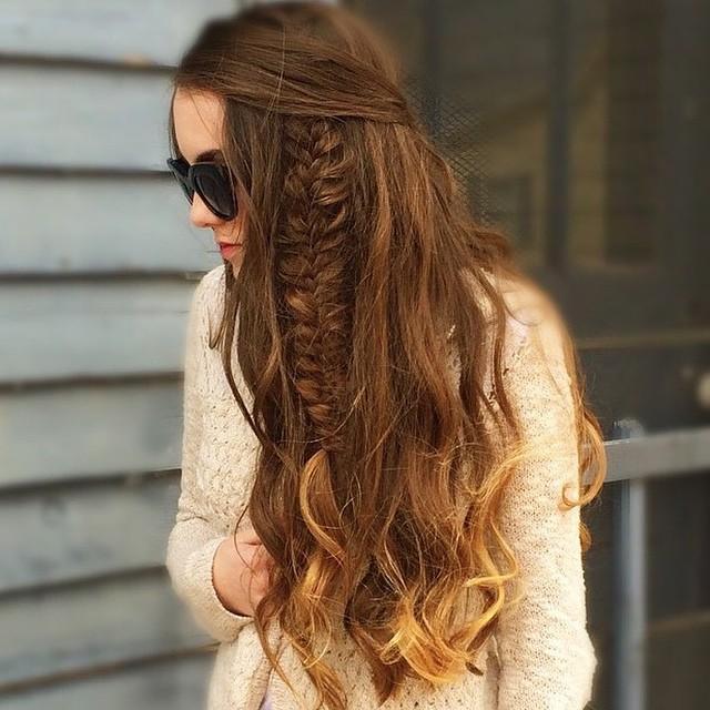 side fishtail beachy waves
