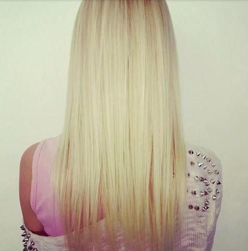 straight light blonde hair