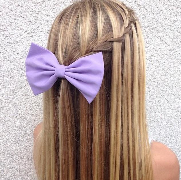 waterfall braid & bow