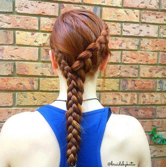 Dutch braid with a dutch braid accent