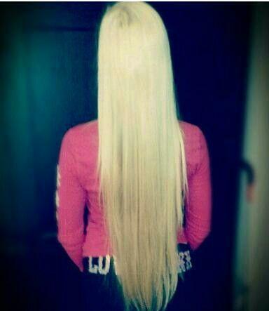 long straight blonde hair