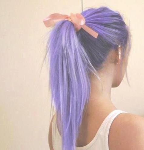 purple ponytail