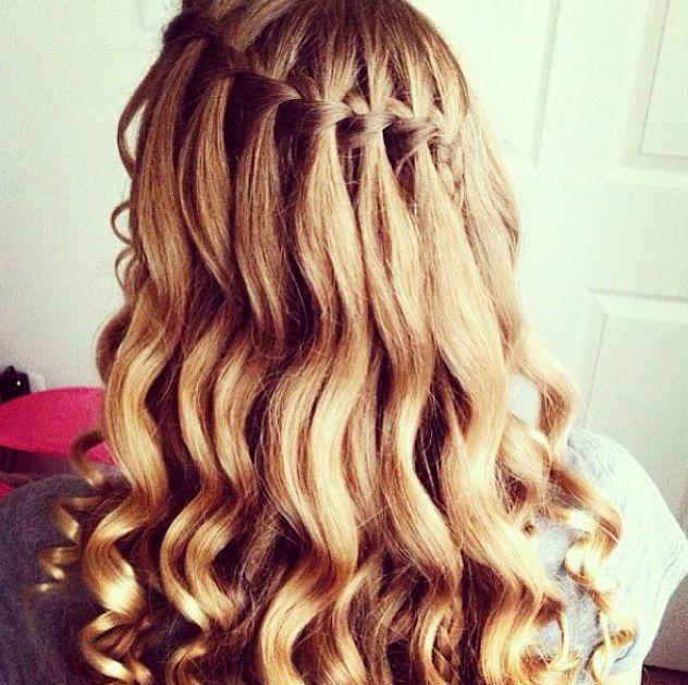 waterfall braid curls