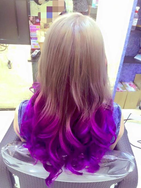 purple dip dyed hair