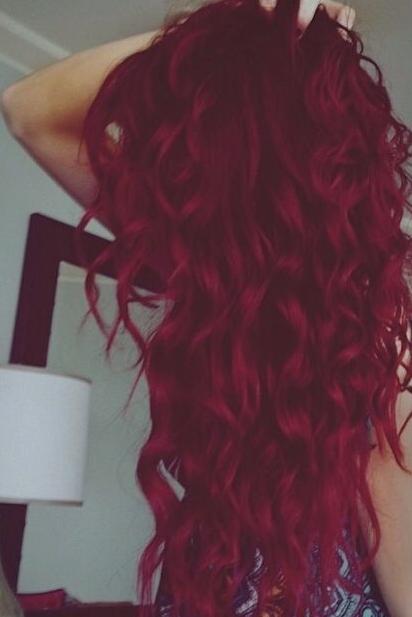 bright red curly hair
